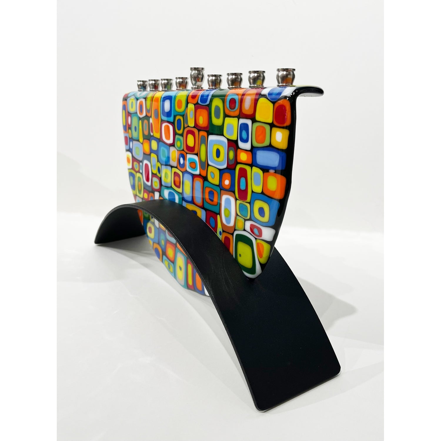Matrix Menorah - Petroff Gallery -  - Marie Levine - Matrix Menorah, 9" x 14" x 3"