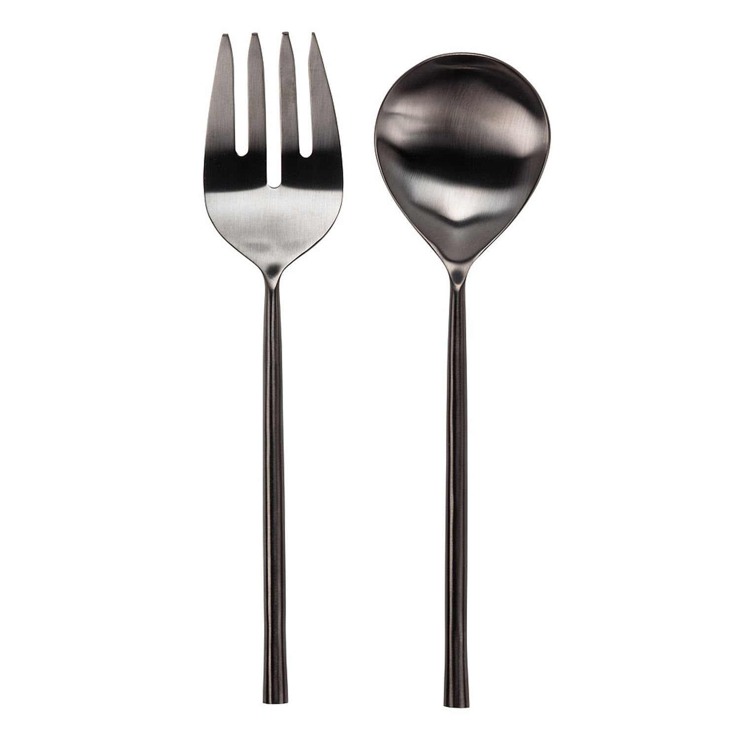 Matte Black Salad Servers - Petroff Gallery - Tableware