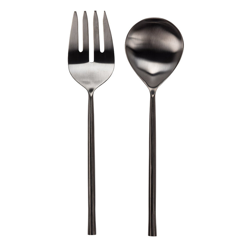 Matte Black Salad Servers - Petroff Gallery - Tableware