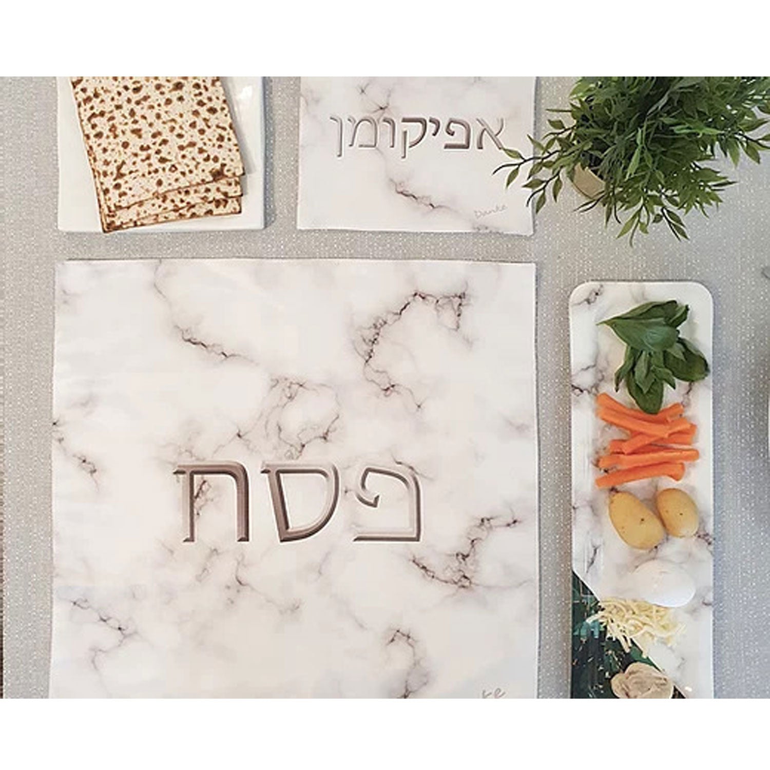 Matzah cover - Marble - Petroff Gallery