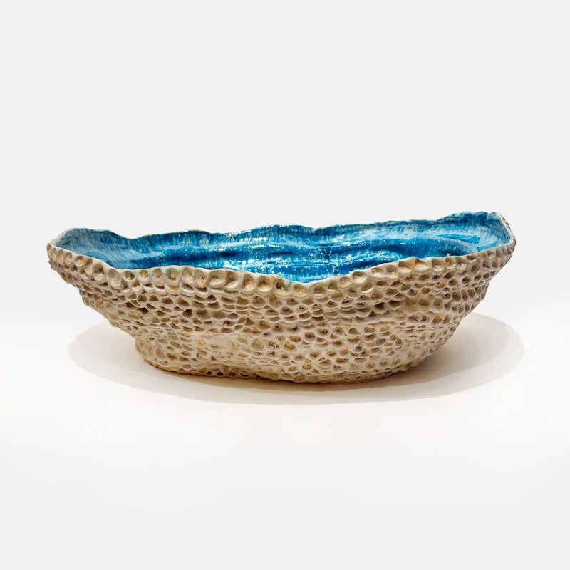 Medium Turquoise Coil Bowl - Petroff Gallery - Ceramic Art