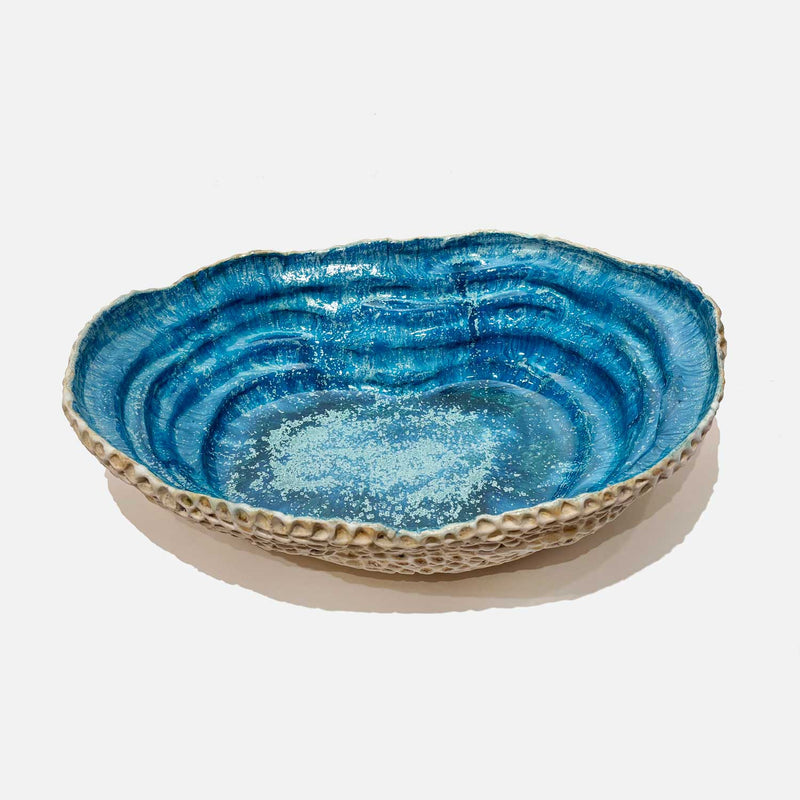 Medium Turquoise Coil Bowl - Petroff Gallery - Ceramic Art