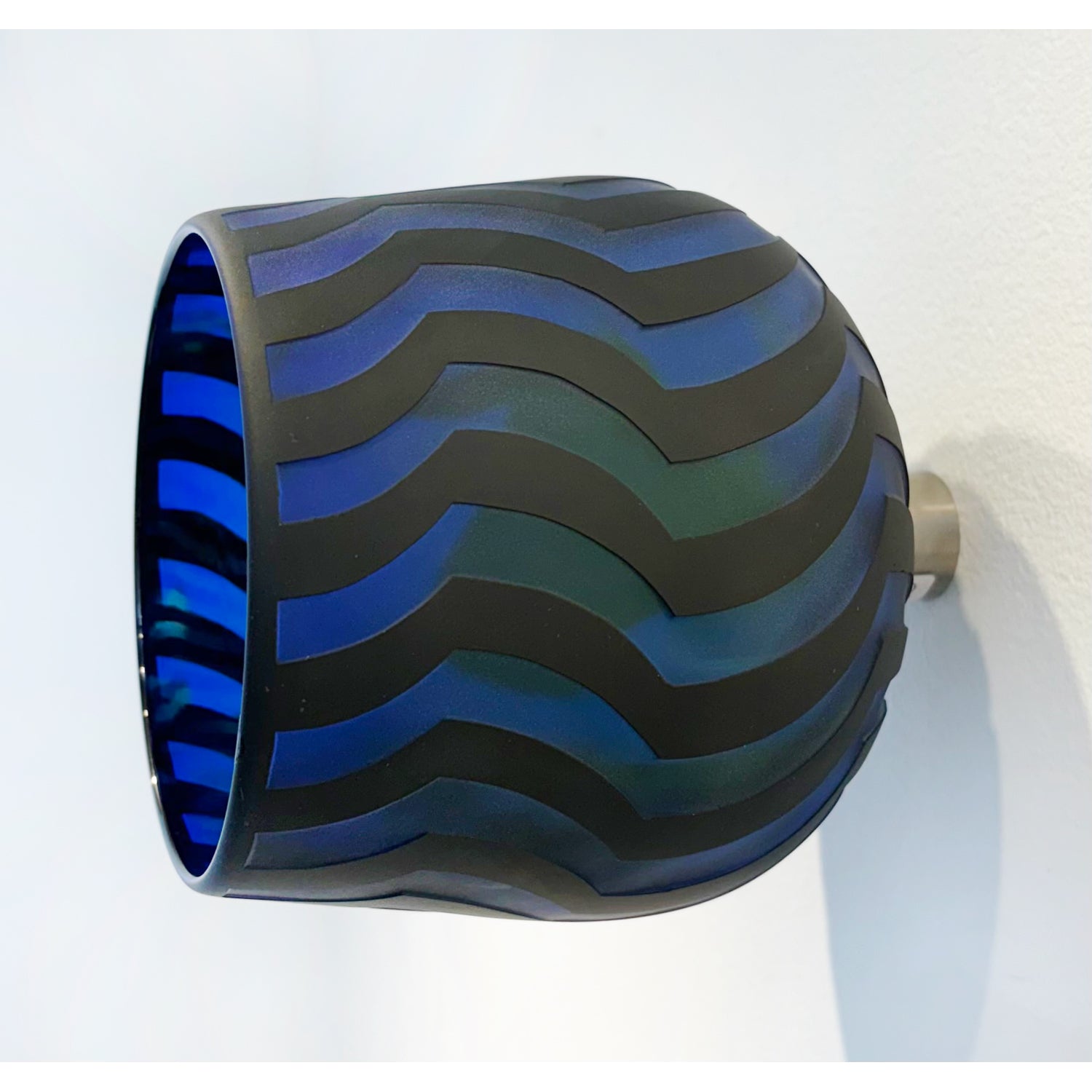 Medium Blue Wall Mounted Bowl - Petroff Gallery -  - Jared Last - Medium Blue Wall Mounted Bowl, 5.5" x 4.5" x 4.5"
