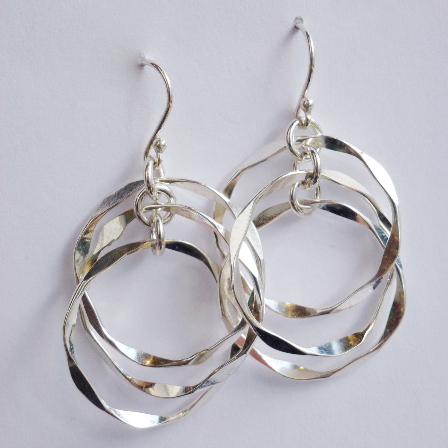 Medium Geometric Three Circle Earrings - Petroff Gallery - Jewellery