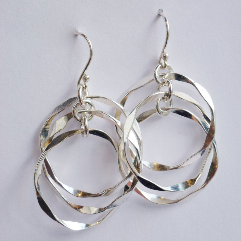 Medium Geometric Three Circle Earrings - Petroff Gallery - Jewellery