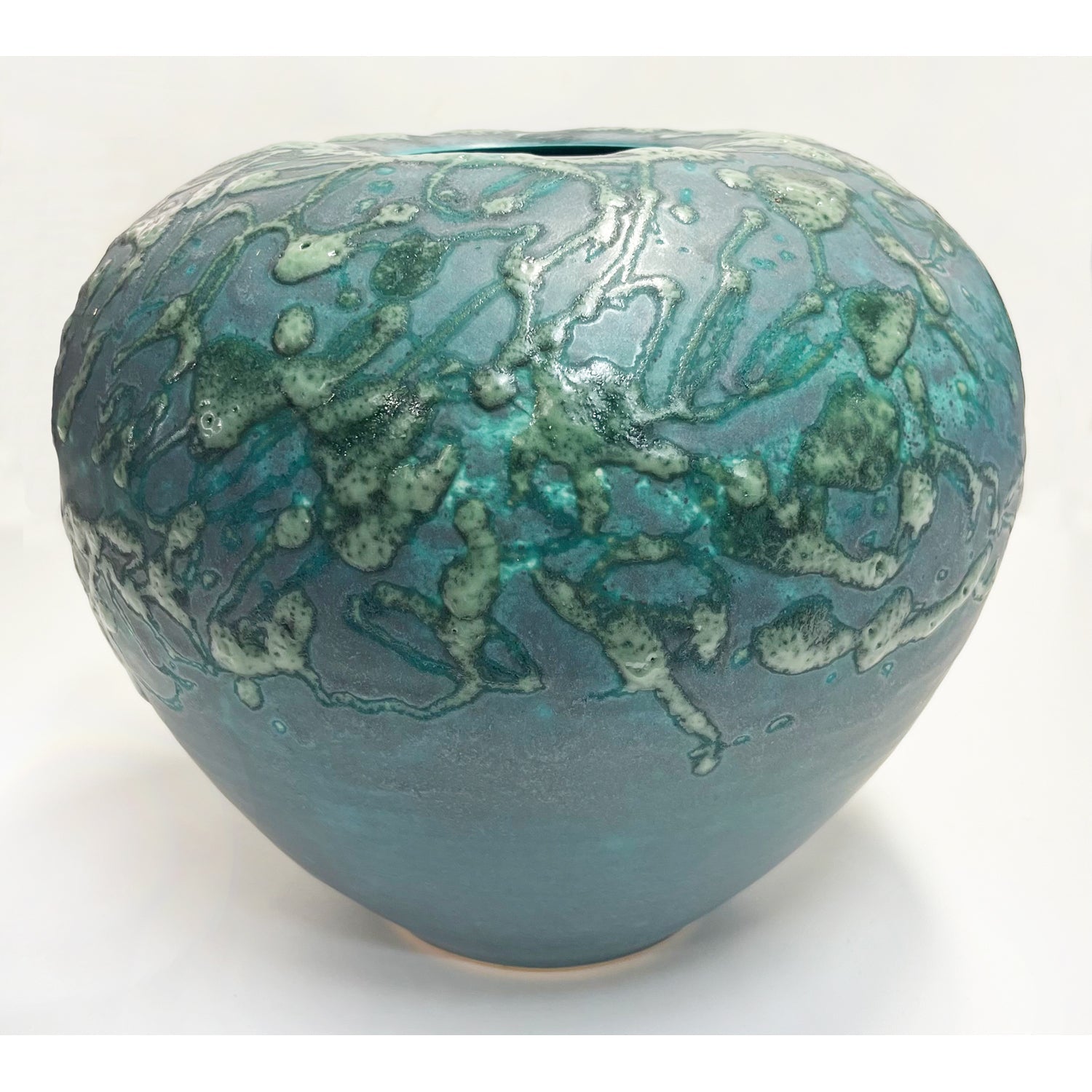 Medium Green Ornate Vase - Petroff Gallery -  - Kayo O'Young - Medium Green Ornate Vase, 9" x 10" x 10"