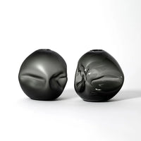 Medium Smoke Grey Pebble Vase - Petroff Gallery - Glass Art