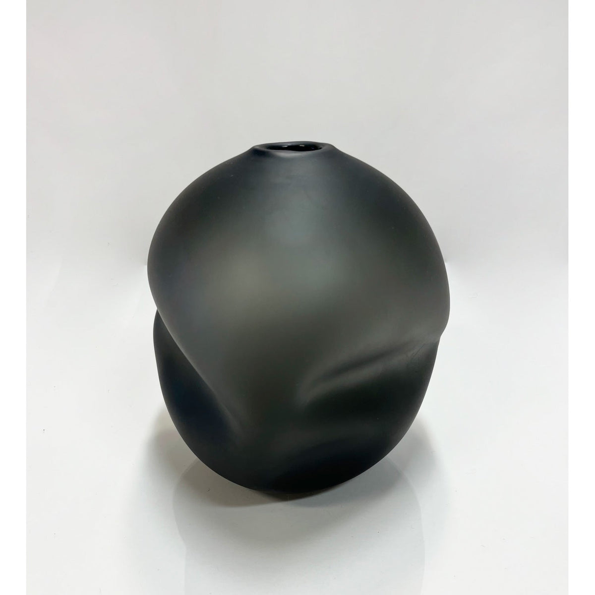 Medium Smoke Grey Pebble Vase - Petroff Gallery - Glass Art