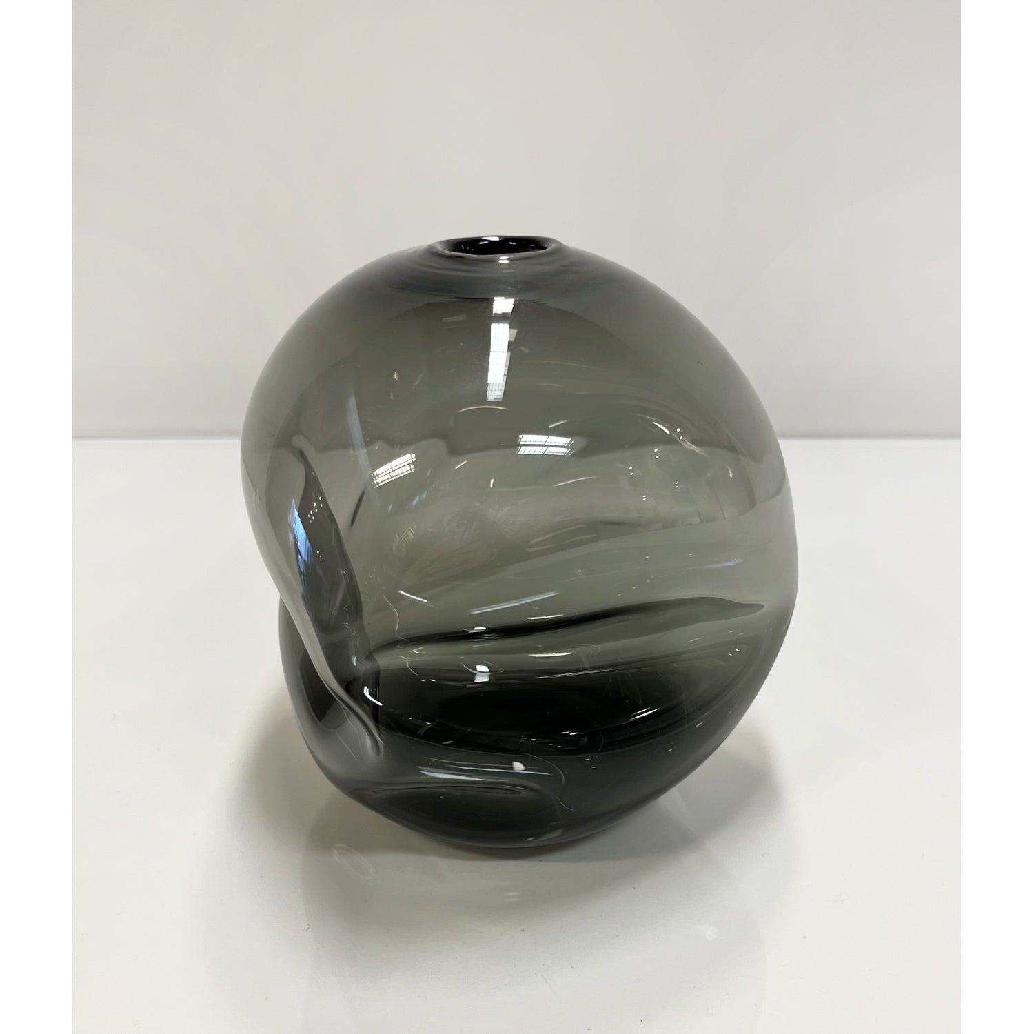 Medium Smoke Grey Pebble Vase - Petroff Gallery - Glass Art