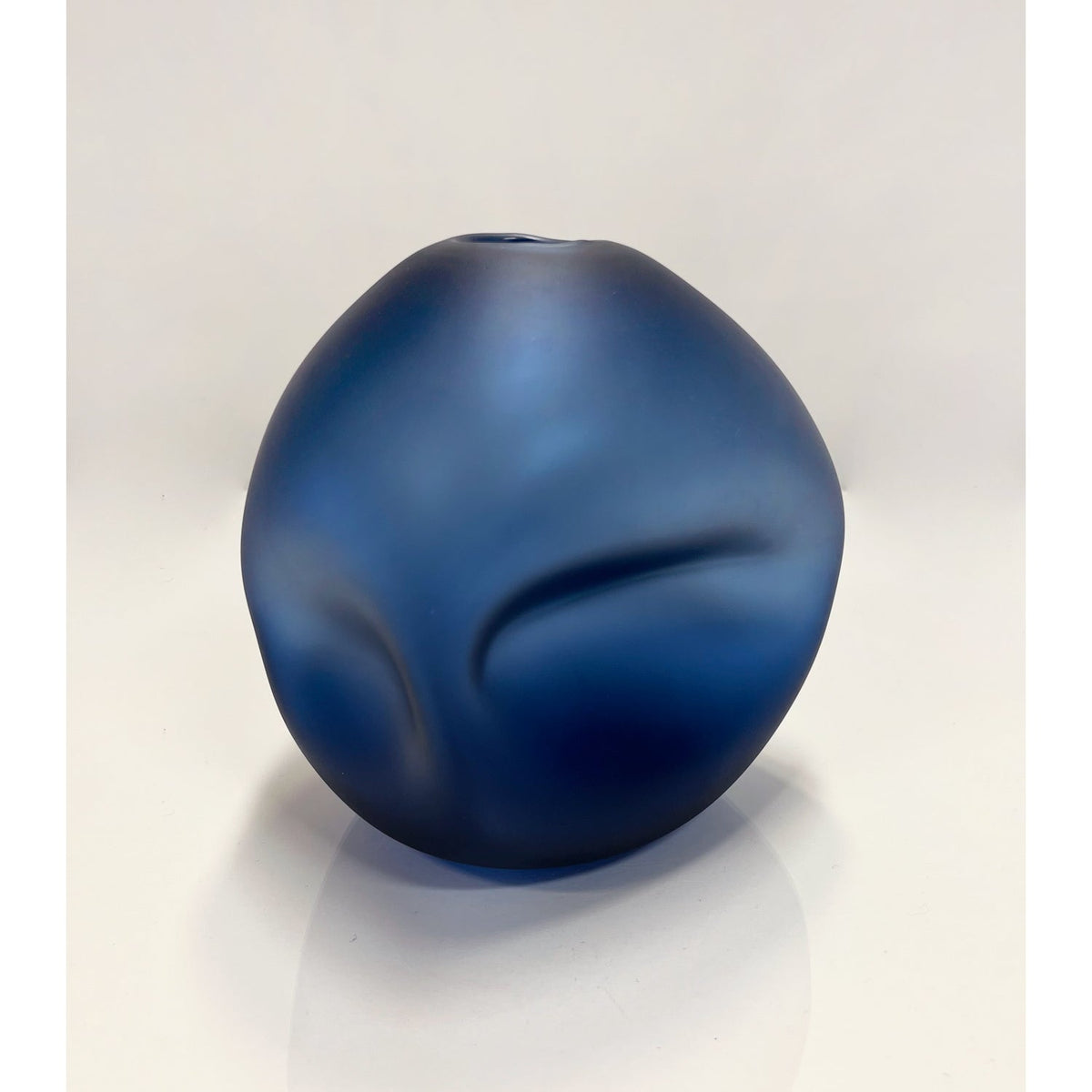 Medium Steel Blue Pebble Vase - Petroff Gallery - Glass Art