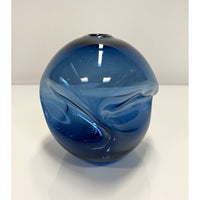 Medium Steel Blue Pebble Vase - Petroff Gallery - Glass Art
