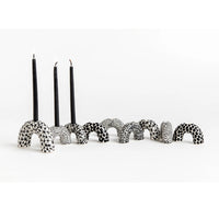 Arch Menorah Black and White - Petroff Gallery - Judaica