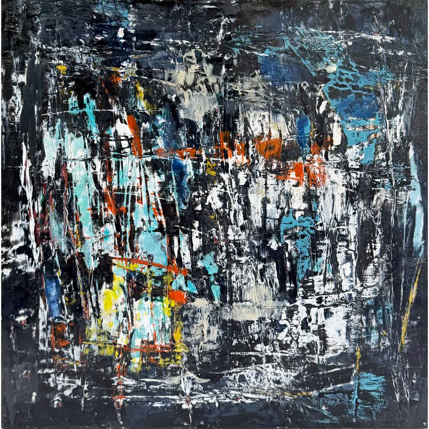 Midnight Pulse 1 12" x 12" - Petroff Gallery - Painting