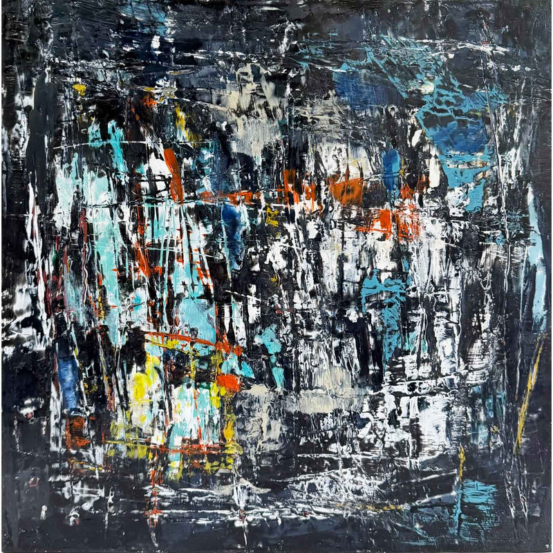 Midnight Pulse 1 12" x 12" - Petroff Gallery - Painting