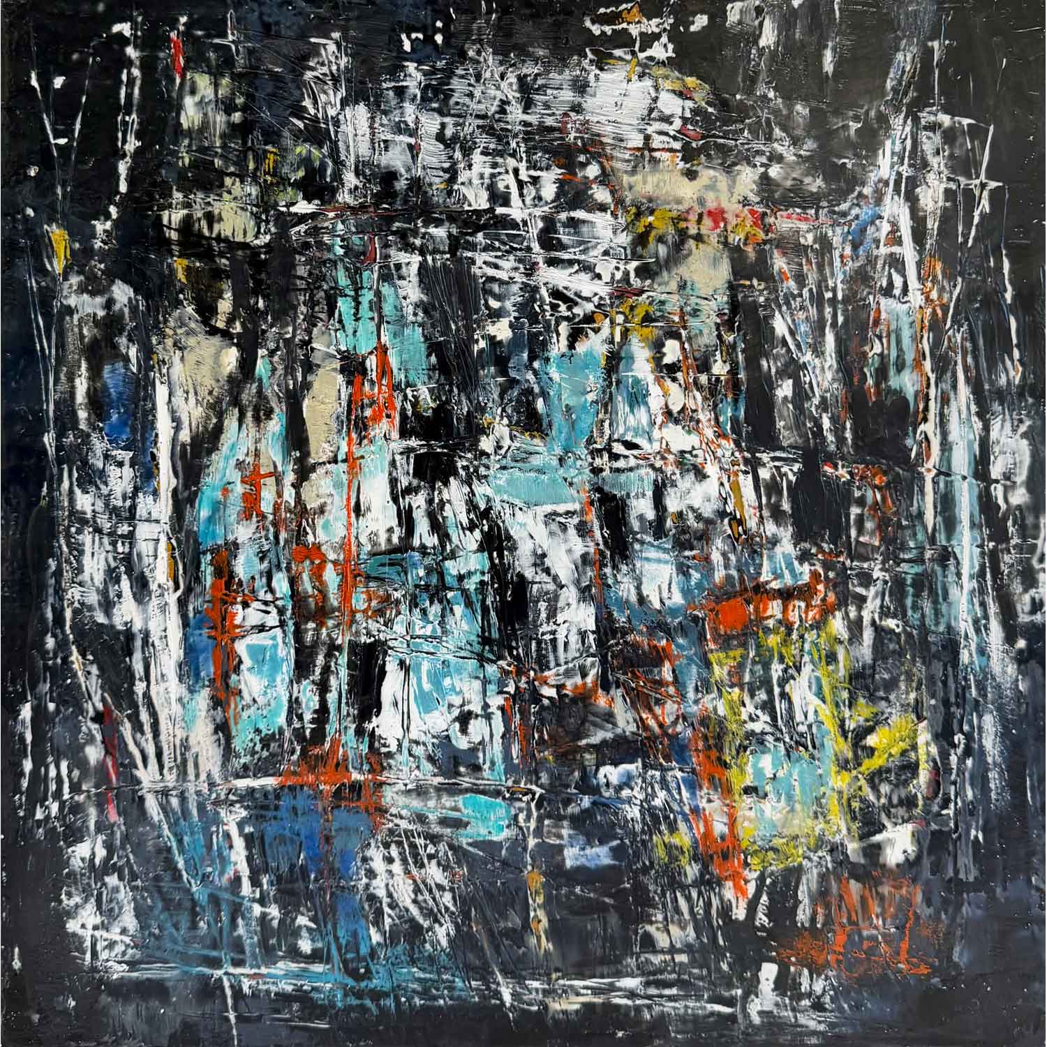 Midnight Pulse 2 12" x 12" - Petroff Gallery - Painting