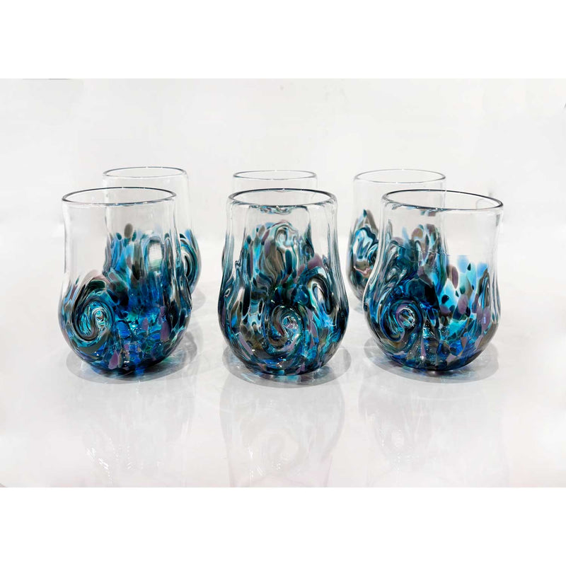 Mini Twisty Cup Midnight Revel Set - Petroff Gallery - Glass Art