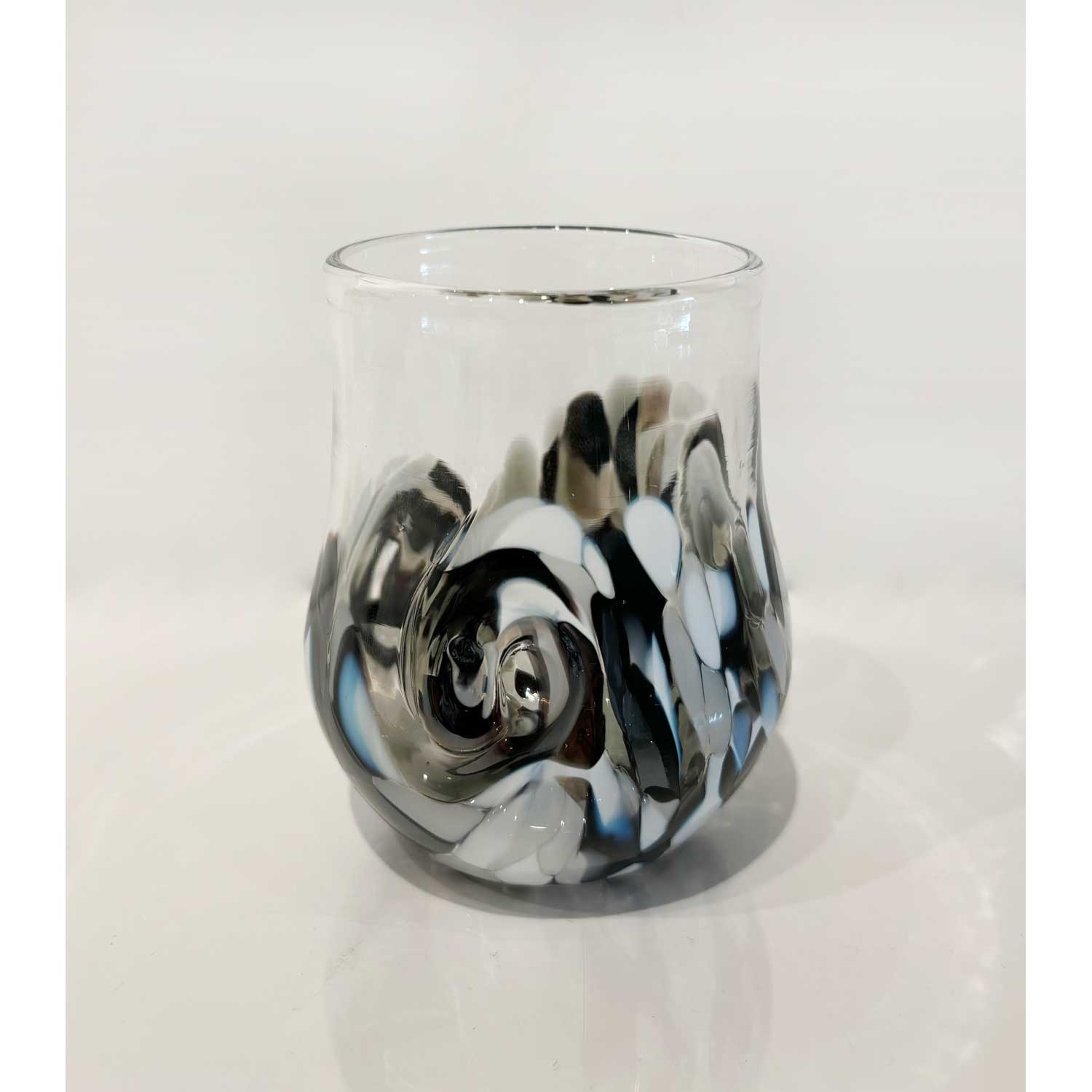 Mini Twisty Cup Black & White Set - Petroff Gallery - Glass Art