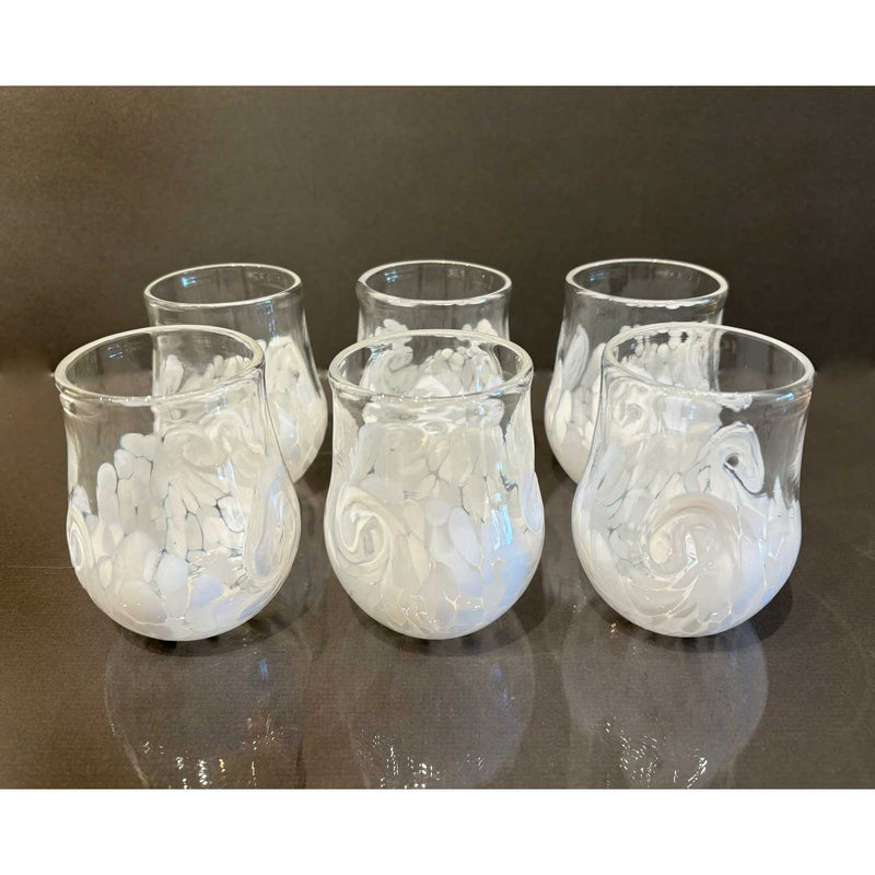 Mini Twisty Cup White Set - Petroff Gallery - Glass Art