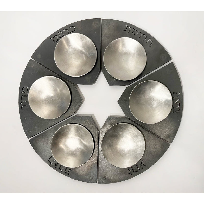 Modular Seder Plate - Stainless Steel Plates - Petroff Gallery -  - 
