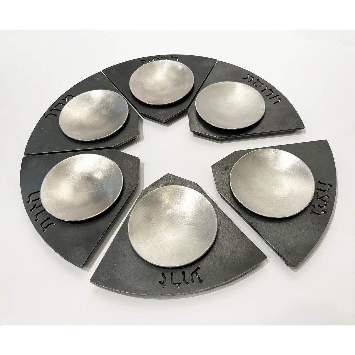 Modular Seder Plate - Stainless Steel Plates - Petroff Gallery -  - 