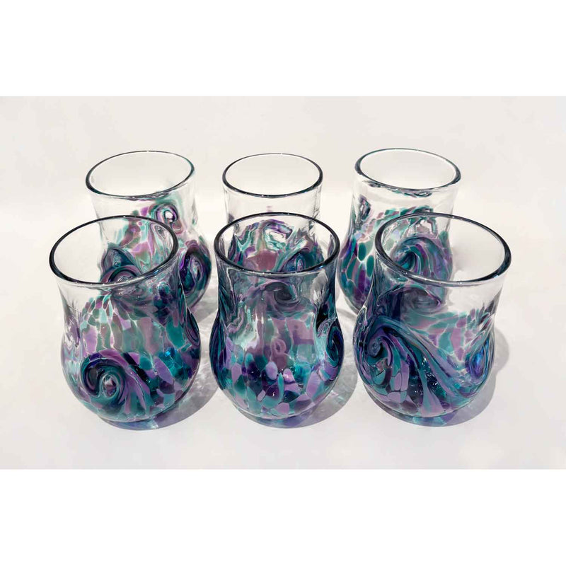 Moonbeam Twisty Cup Set - Petroff Gallery - Glass Art