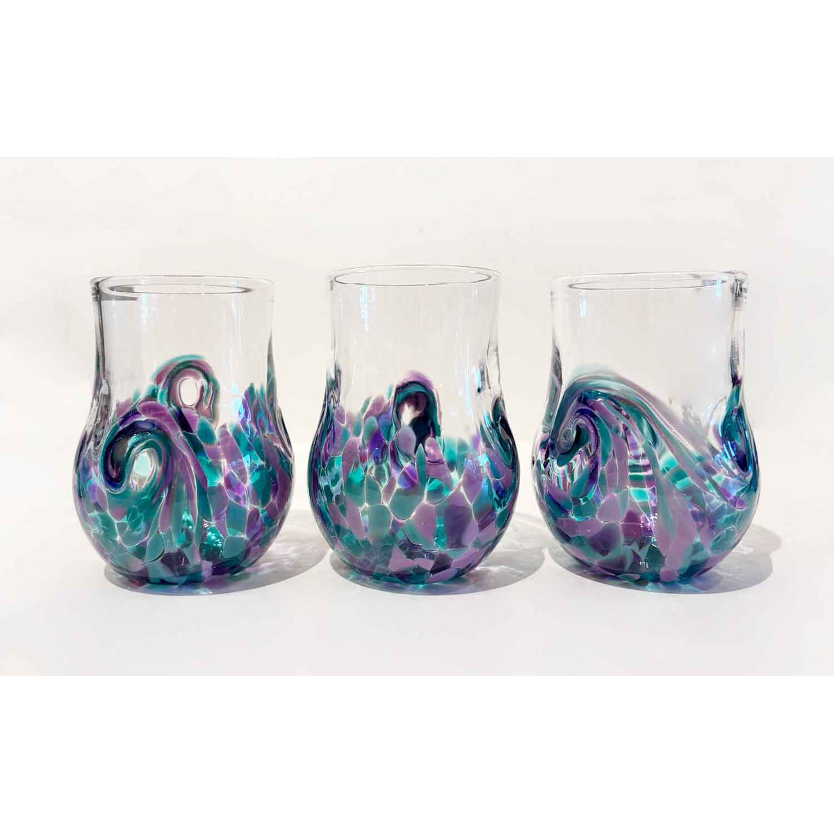 Moonbeam Twisty Cup Set - Petroff Gallery - Glass Art