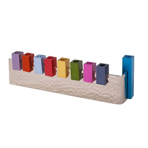 Multicolor L Menorah - Petroff Gallery - Judaica