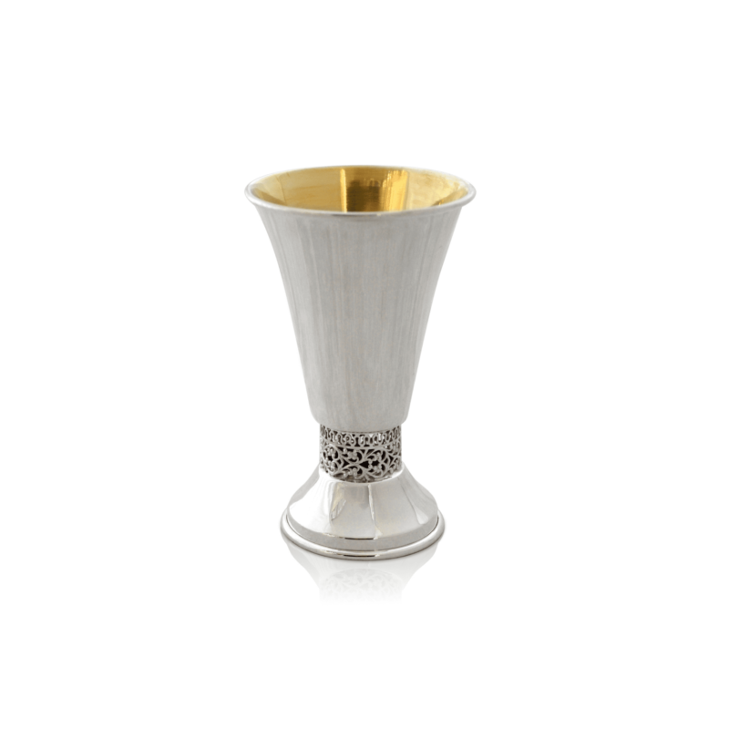 Sterling Silver Hammered Kiddush Cup - Petroff Gallery - Judaica 