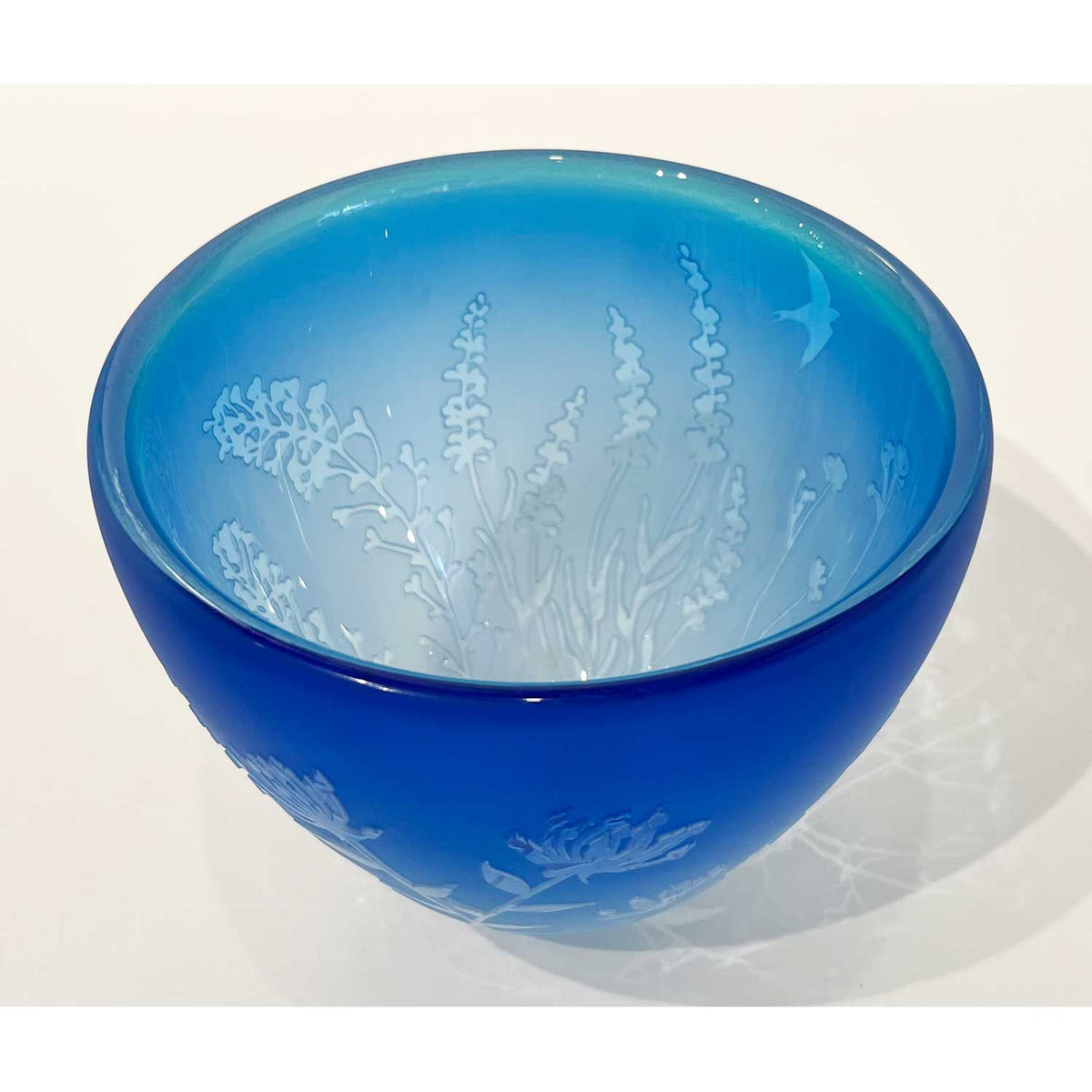 Carol Nesbitt - Large Bowl Copper Blue/Medium Blue, 5.25" x 5.5" x 5.5"