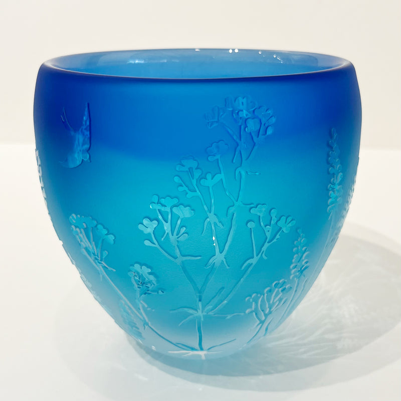 Carol Nesbitt - Large Bowl Medium Blue/Copper Blue, 4.75" x 6" x 6"