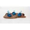 Bird Branch with 3 Copper Blue Birds - Petroff Gallery - Glass Art