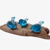 Bird Branch with 3 Copper Blue Birds - Petroff Gallery - Glass Art