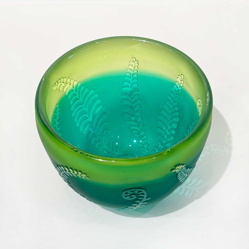 Small Bowl Light and Medium Green - Petroff Gallery - Glass Art