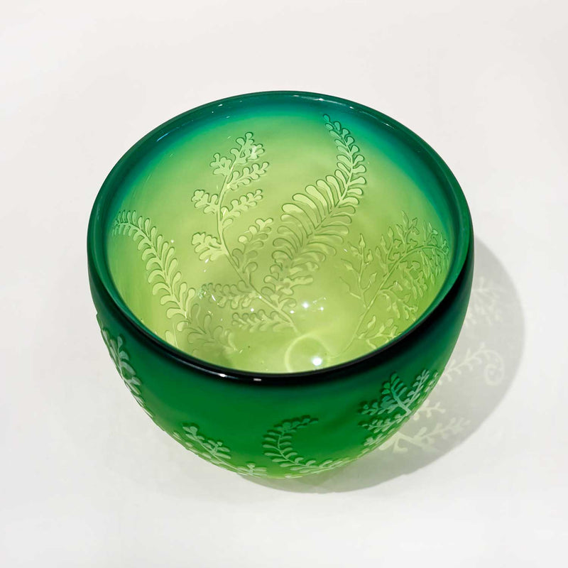 Small Bowl Light and Medium Green - Petroff Gallery - Glass Art