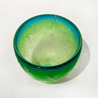 Small Bowl Light Green and Copper - Petroff Gallery - Glass Art