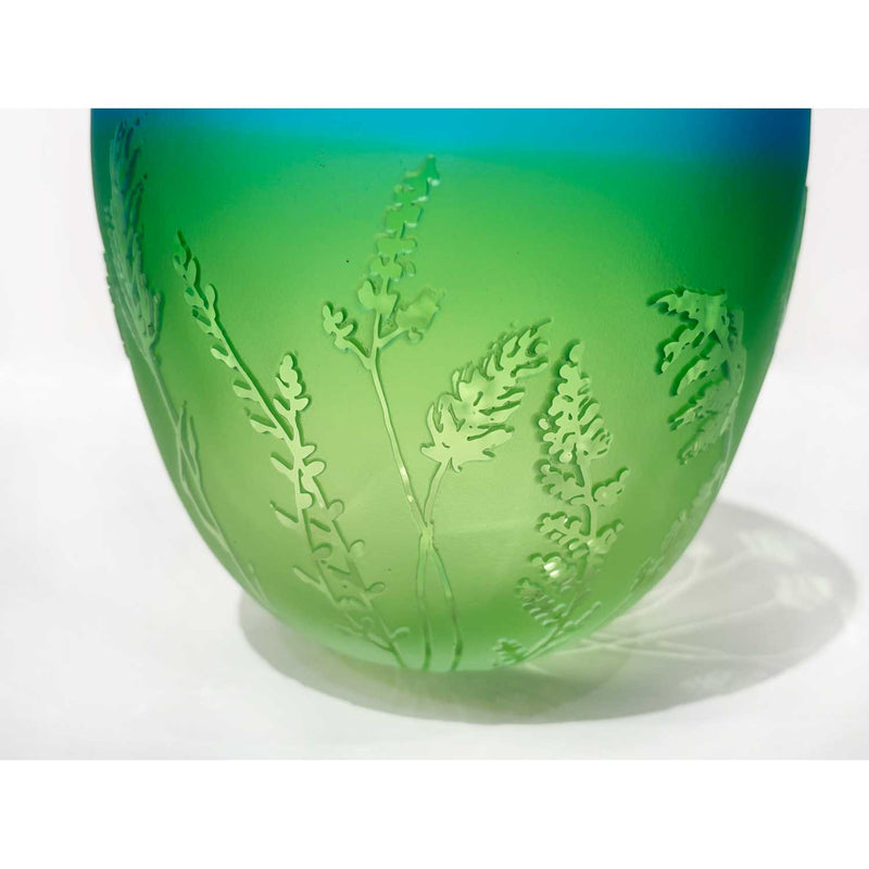 Small Bowl Light Green and Copper - Petroff Gallery - Glass Art