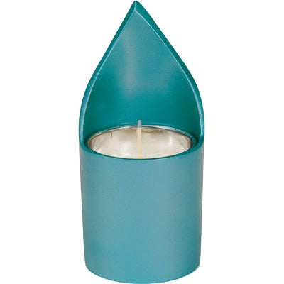 Memorial Candle Holder Turquoise - Petroff Gallery - Judaica