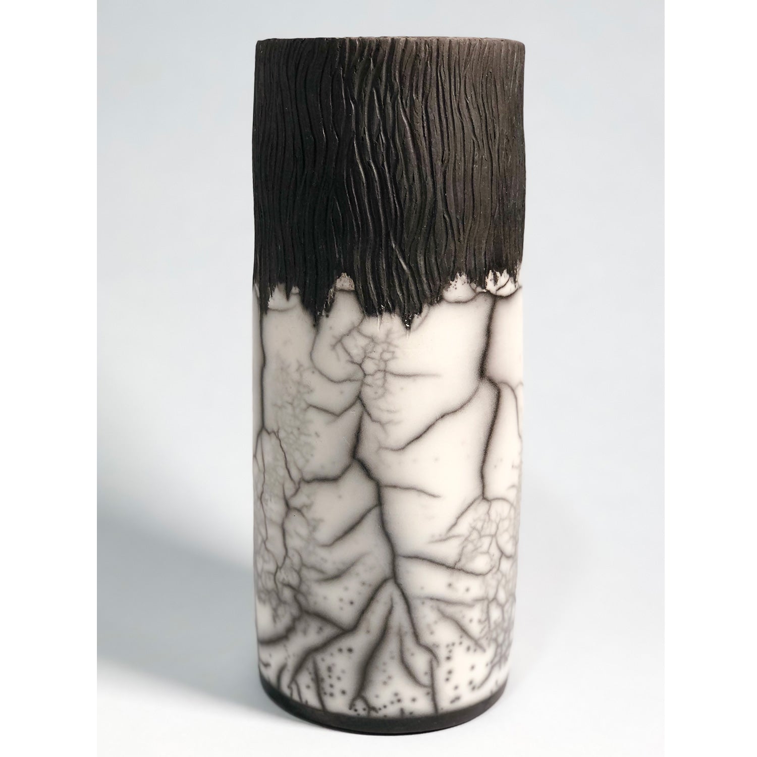 Naked Raku Tall Cylinder - Petroff Gallery -  - Mary Goh - Naked Raku Tall Cylinder, 10.25" x 4.25" x 4.25"