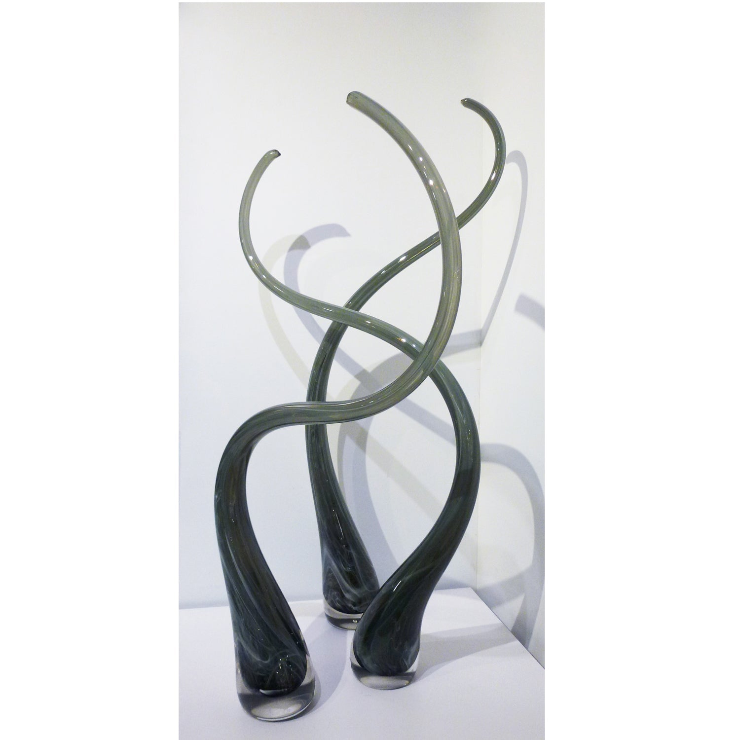 Neutral Grey Heron - Petroff Gallery - Glass Art 