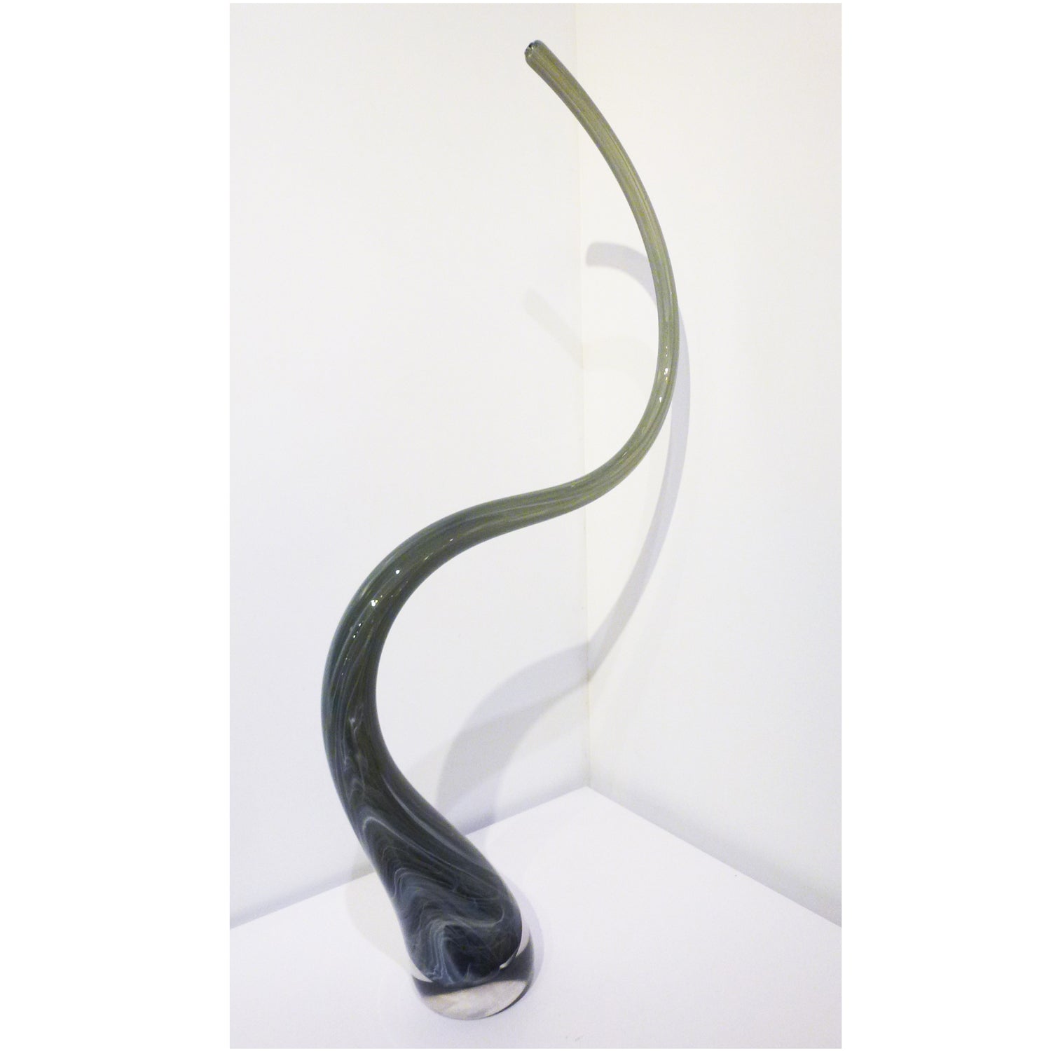 Neutral Grey Heron - Petroff Gallery - Glass Art