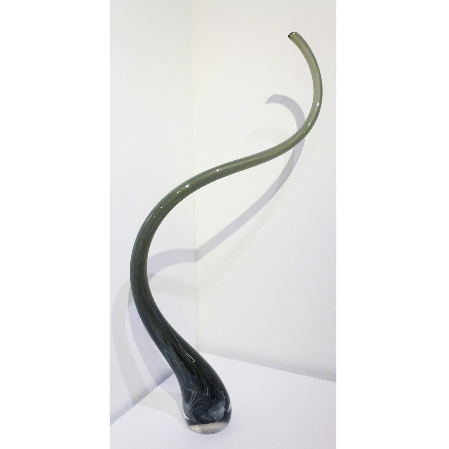 Neutral Grey Heron - Petroff Gallery - Glass Art