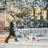 Night Walk Elm Avenue 16" x 16" - Petroff Gallery - Painting