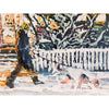 Night Walk Elm Avenue 16" x 16" - Petroff Gallery - Painting