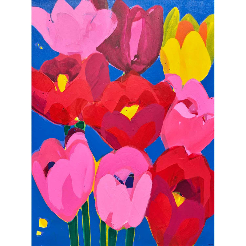 Nine Tulips 48" x 36" - Petroff Gallery - Painting