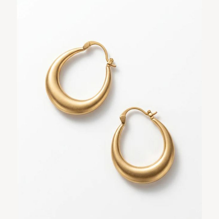 Nola Hoop Earrings Gold - Petroff Gallery - Jewellery