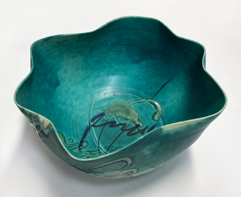 Kayo O'Young - Green Bowl, 4.5" x 9" x 8.5"