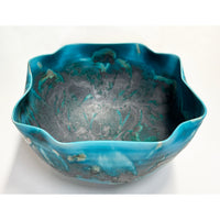 Kayo O'Young - Scalloped Turquoise Bowl, 5" x 9,5" x 9.5"