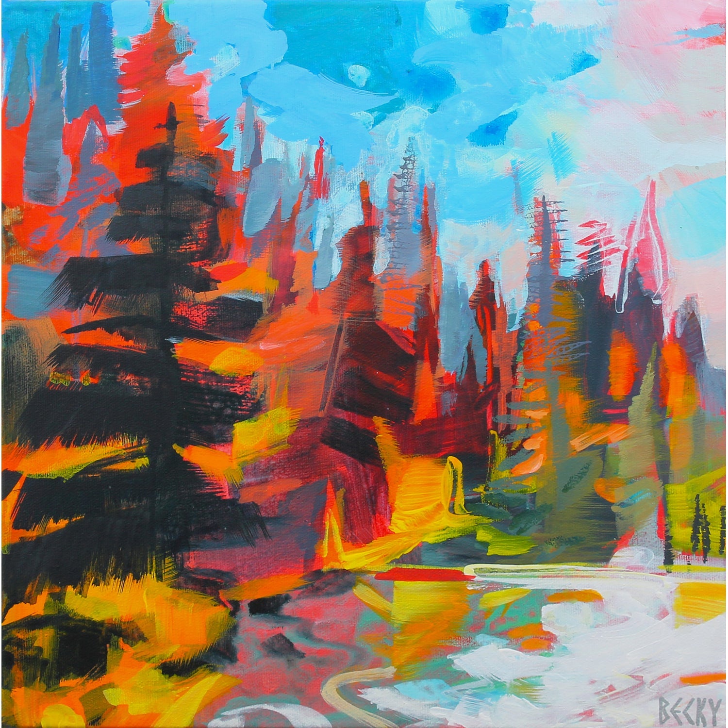 O Canada Forest 12" x 12" - Petroff Gallery -  - Becky Holuk - O Canada Forest, 12" x 12"