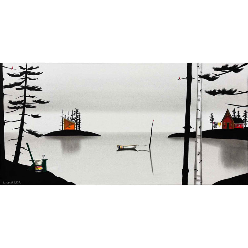 On the Rocks Again 18" x 36" - Petroff Gallery - Painting