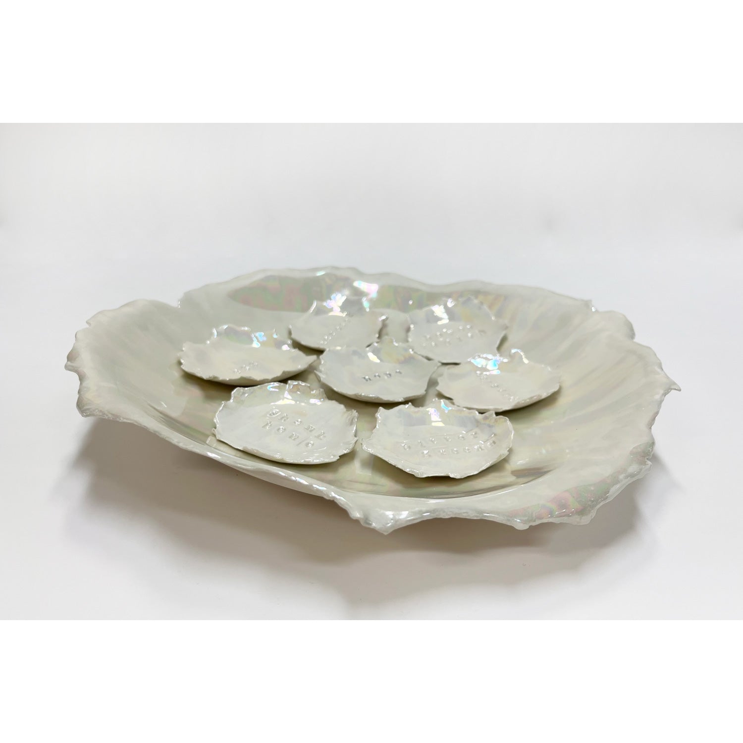 Opalescent Seder Plate - Petroff Gallery -  - Marla Buck - Opalescent Seder Plate, 13" dia.